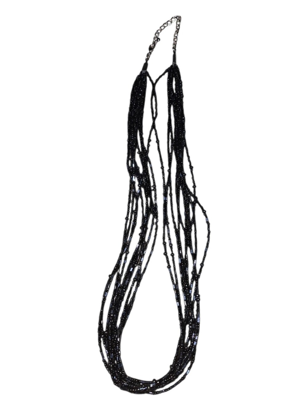 Black Layered Bead Necklace — Elegant Multi‑Strand Statement Jewelry 410